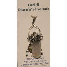 Quartz point with Garnet and compartment Pendant