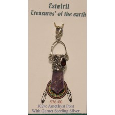 Amethyst Point with Garnet